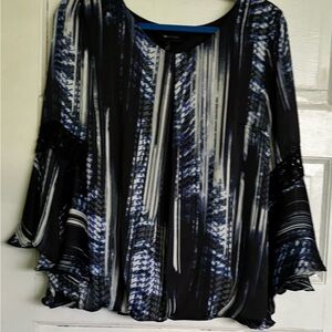 Elegant Black and Blue Women's Top